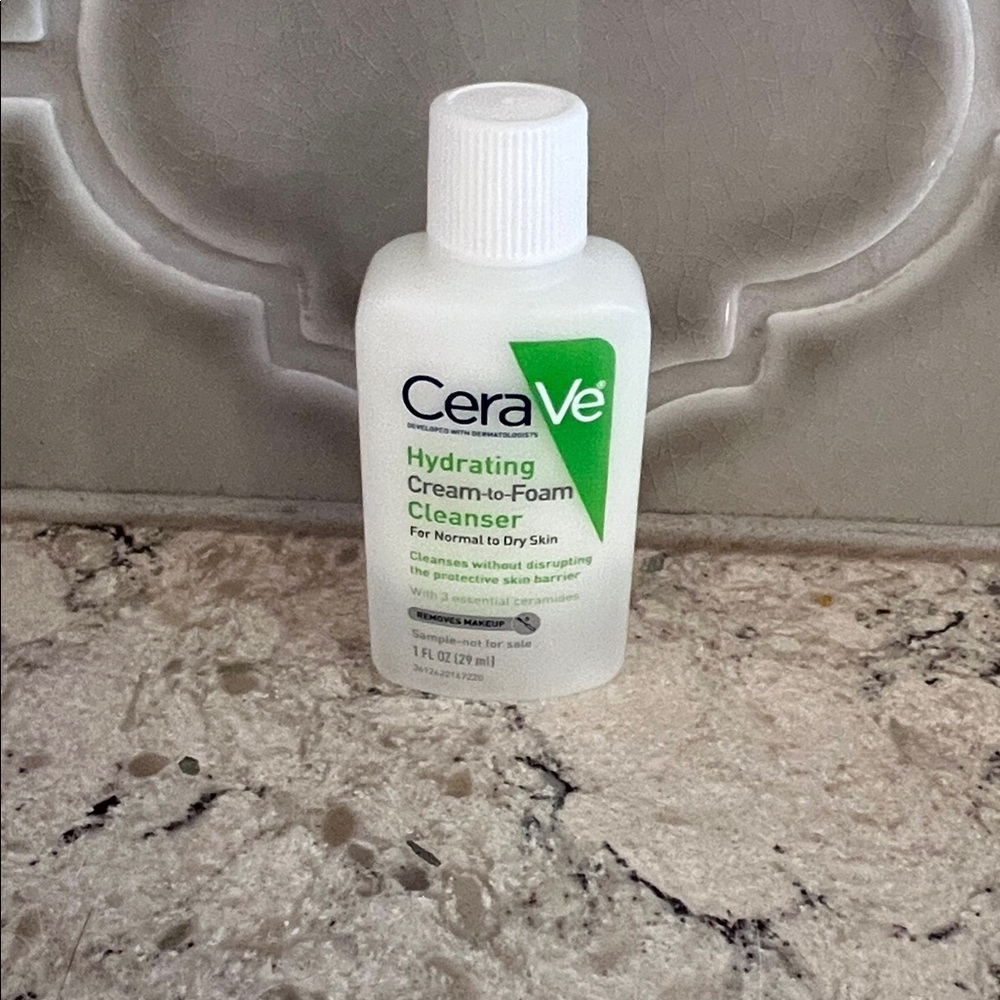 4/$14 CeraVe Hydrating Cream-to-Foam Cleanser, Travel Size 1 fl oz, NEW